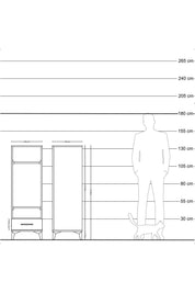 Hyperion Dolap 2 Raflı Tek Çekmeceli Tek Askılı 44x44x134 Çam-Antrasit
