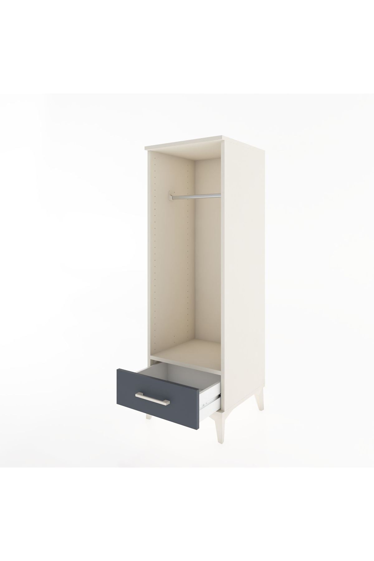 Hyperion Dolap Tek Raflı Tek Çekmeceli Tek Askılı 44x44x134 Aytaşı-Antrasit