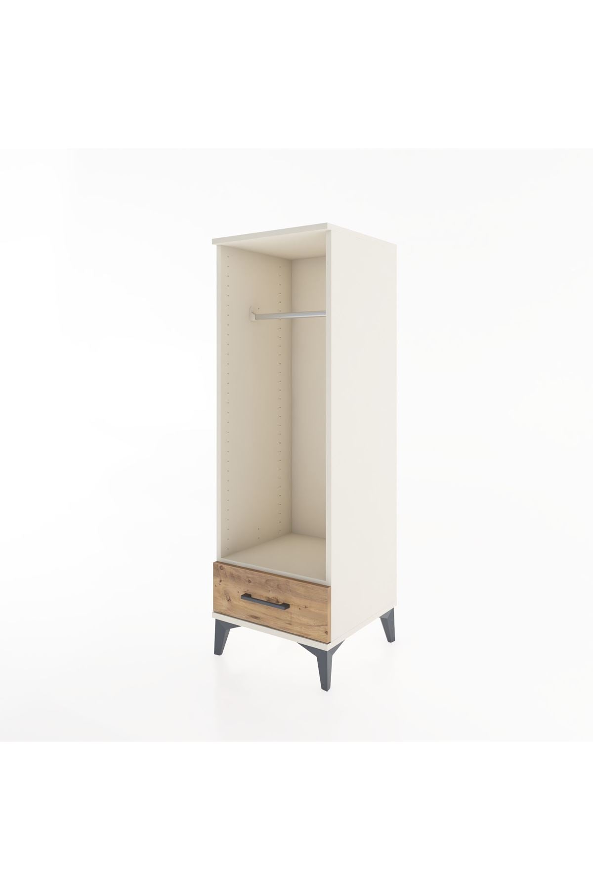 Hyperion Dolap Tek Raflı Tek Çekmeceli Tek Askılı 44x44x134 Aytaşı-Çam