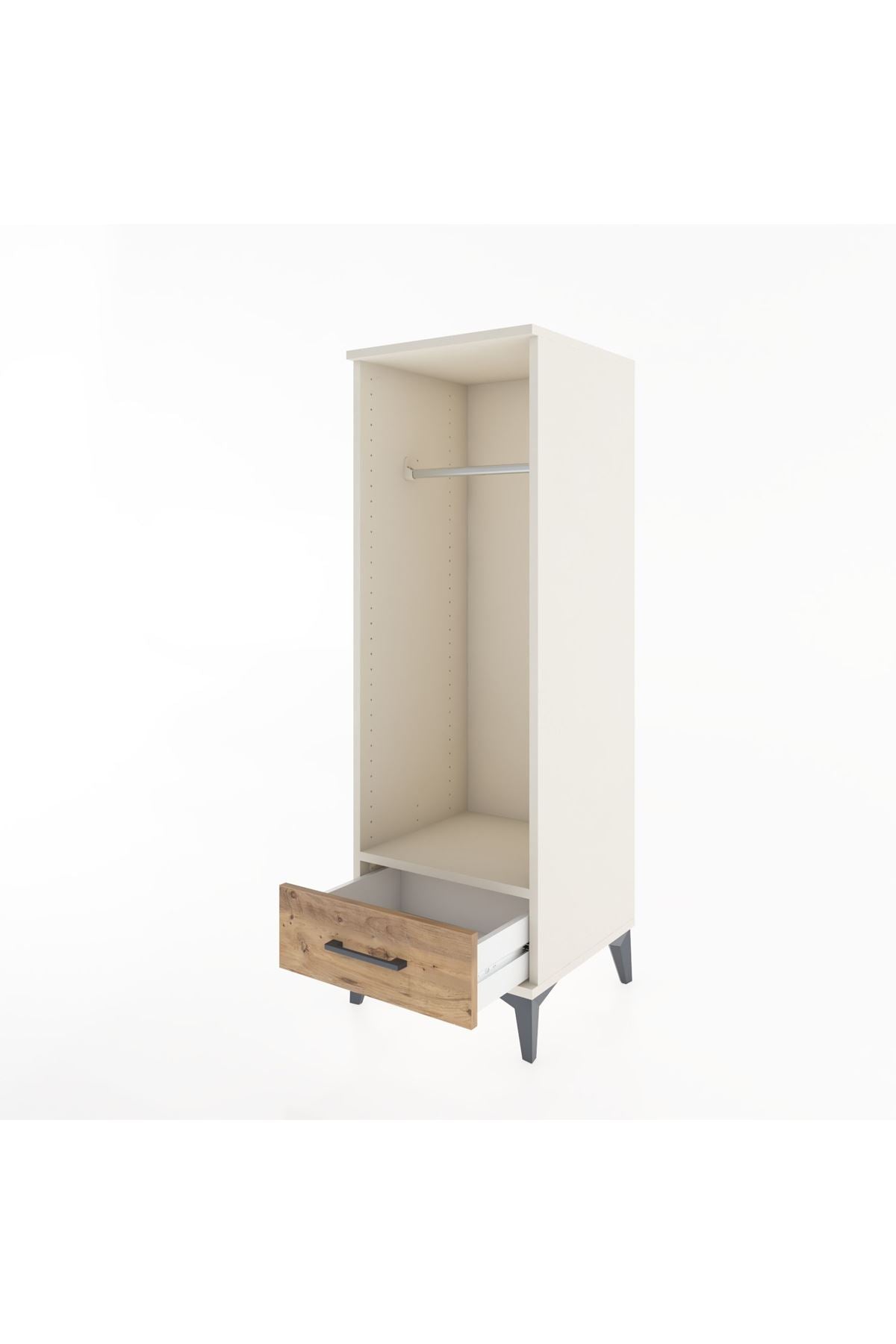 Hyperion Dolap Tek Raflı Tek Çekmeceli Tek Askılı 44x44x134 Aytaşı-Çam