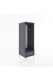 Hyperion Dolap Tek Raflı Tek Çekmeceli Tek Askılı 44x44x134 Antrasit-Antrasit