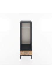 Hyperion Dolap Tek Raflı Tek Çekmeceli Tek Askılı 44x44x134 Antrasit-Çam