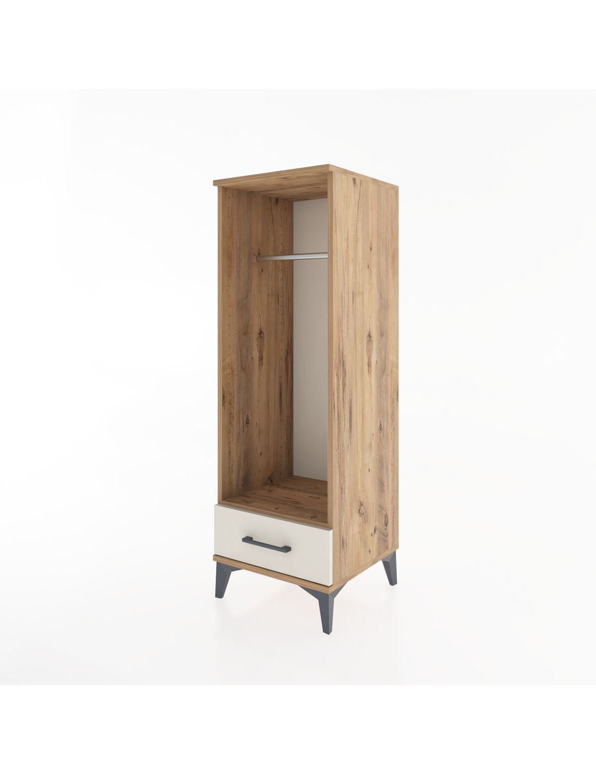 Hyperion Dolap Tek Raflı Tek Çekmeceli Tek Askılı 44x44x134 - S49M094V7B