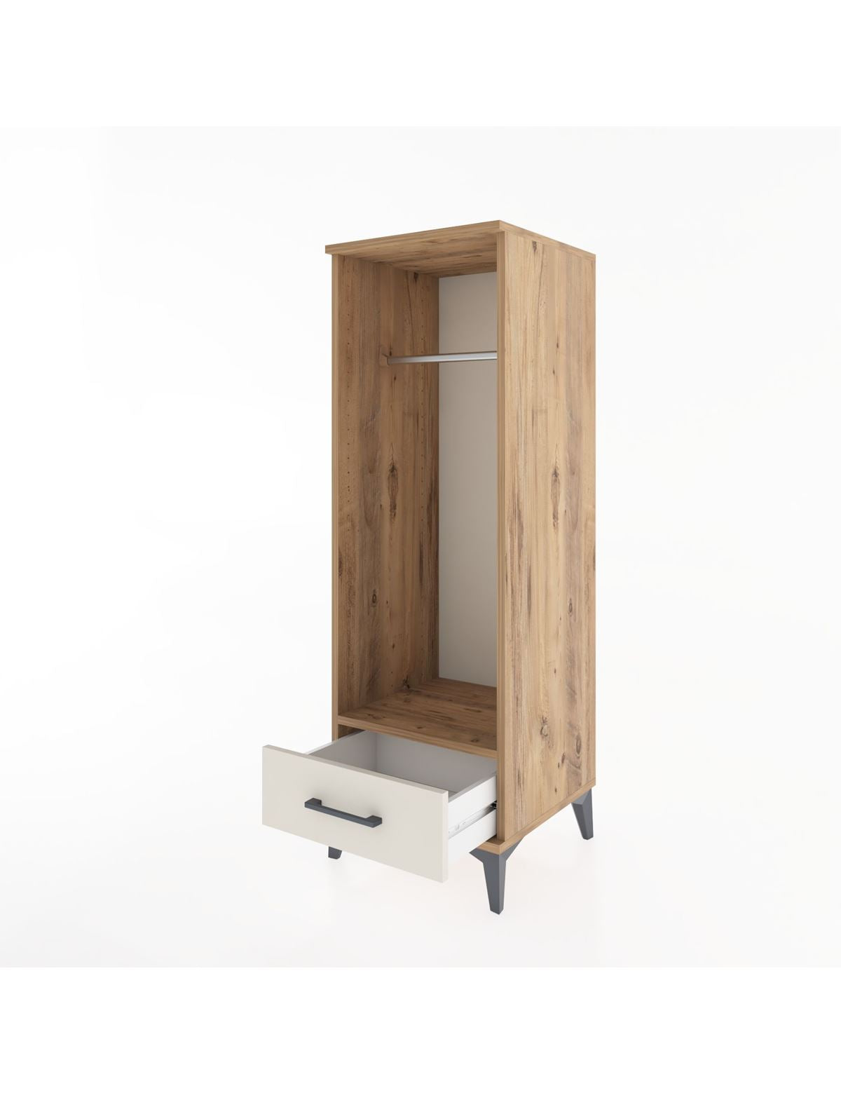 Hyperion Dolap Tek Raflı Tek Çekmeceli Tek Askılı 44x44x134 - S49M094V7B