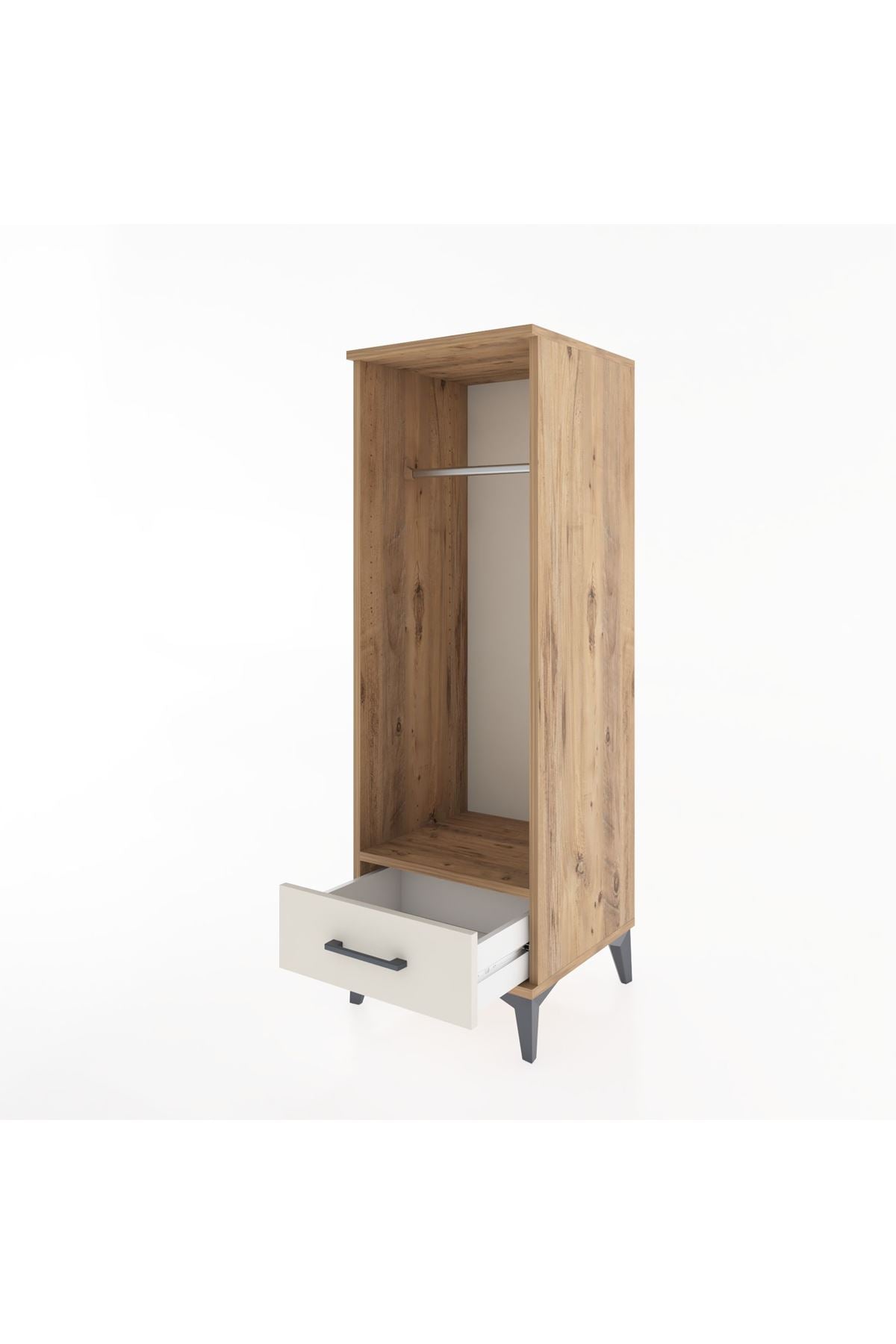 Hyperion Dolap Tek Raflı Tek Çekmeceli Tek Askılı 44x44x134