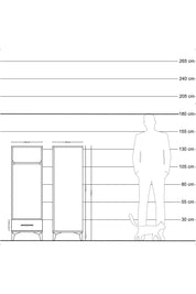 Hyperion Dolap Tek Raflı Tek Çekmeceli Tek Askılı 44x44x134
