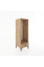 Hyperion Dolap Tek Raflı Tek Çekmeceli Tek Askılı 44x44x134 Çam-Çam