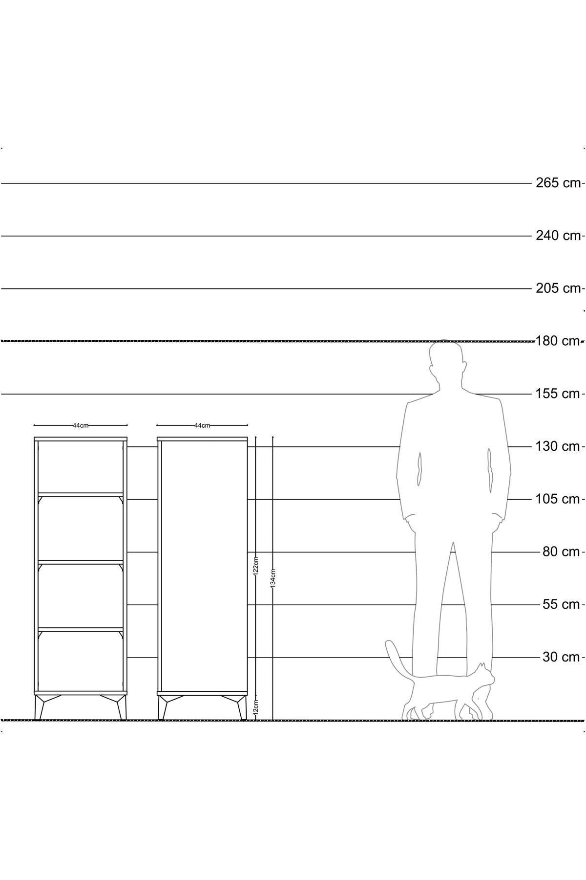 Hyperion Dolap 3 Raflı 44x44x134 Çam-Çam