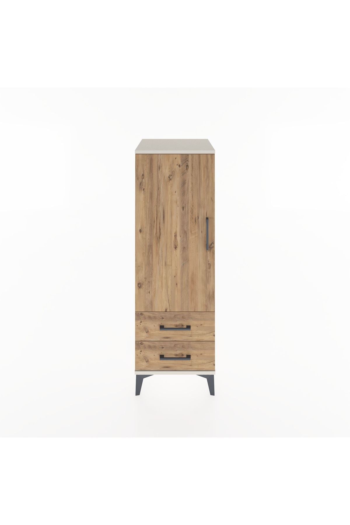 Hyperion Dolap Tek Raflı 2 Çekmeceli Tek Askılı 44x44x134 - S49M071V3B