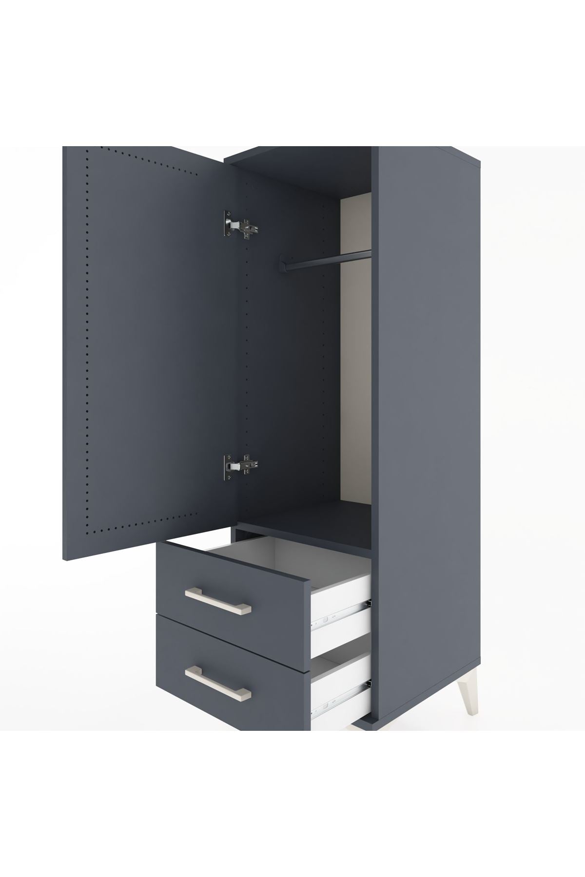 Hyperion Dolap Tek Raflı 2 Çekmeceli Tek Askılı 44x44x134 - S49M071V5B