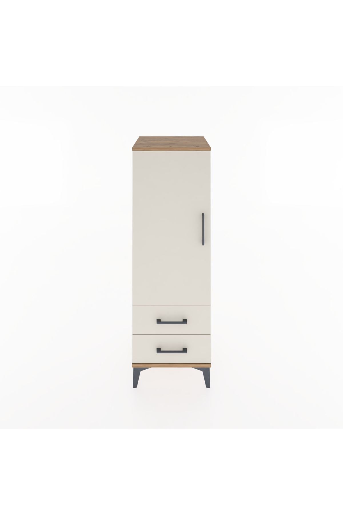 Hyperion Dolap Tek Raflı 2 Çekmeceli Tek Askılı 44x44x134 - S49M071V7B