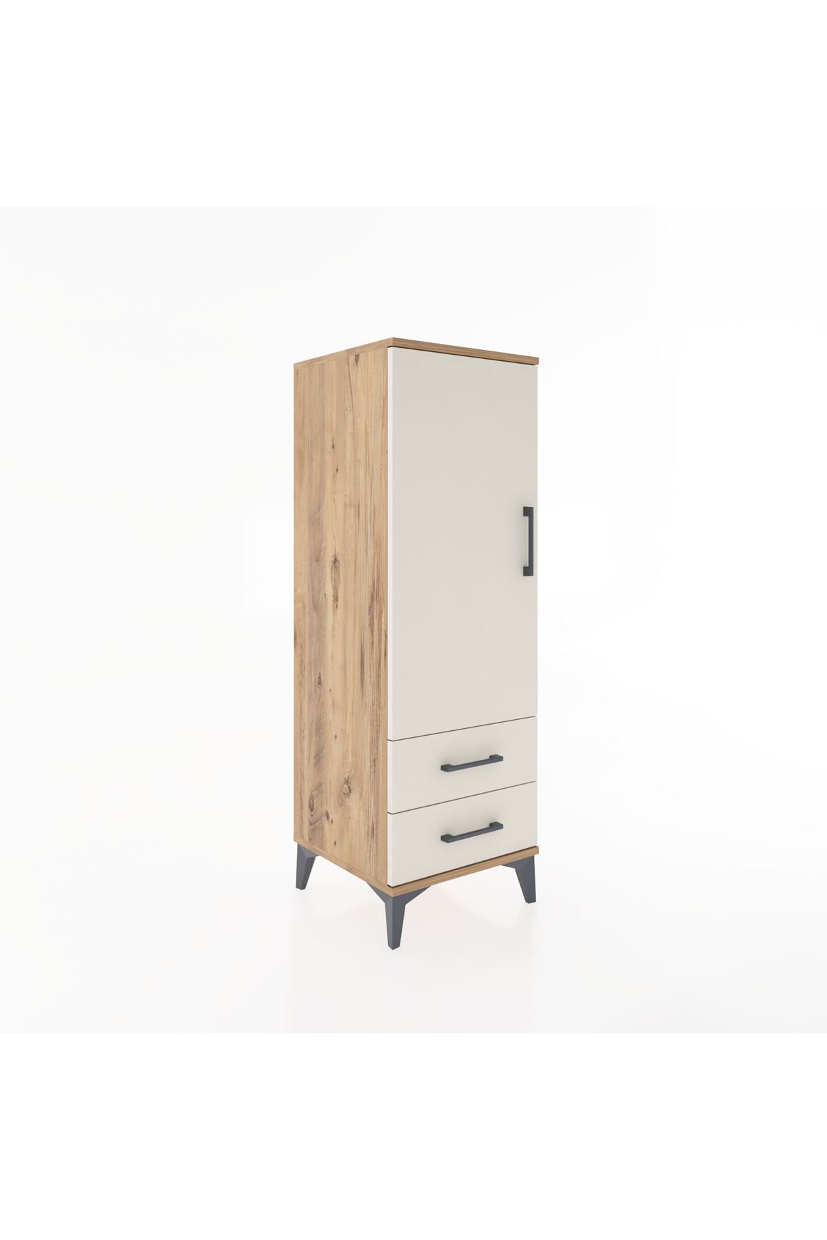 Hyperion Dolap Tek Raflı 2 Çekmeceli Tek Askılı 44x44x134 - S49M071V7B