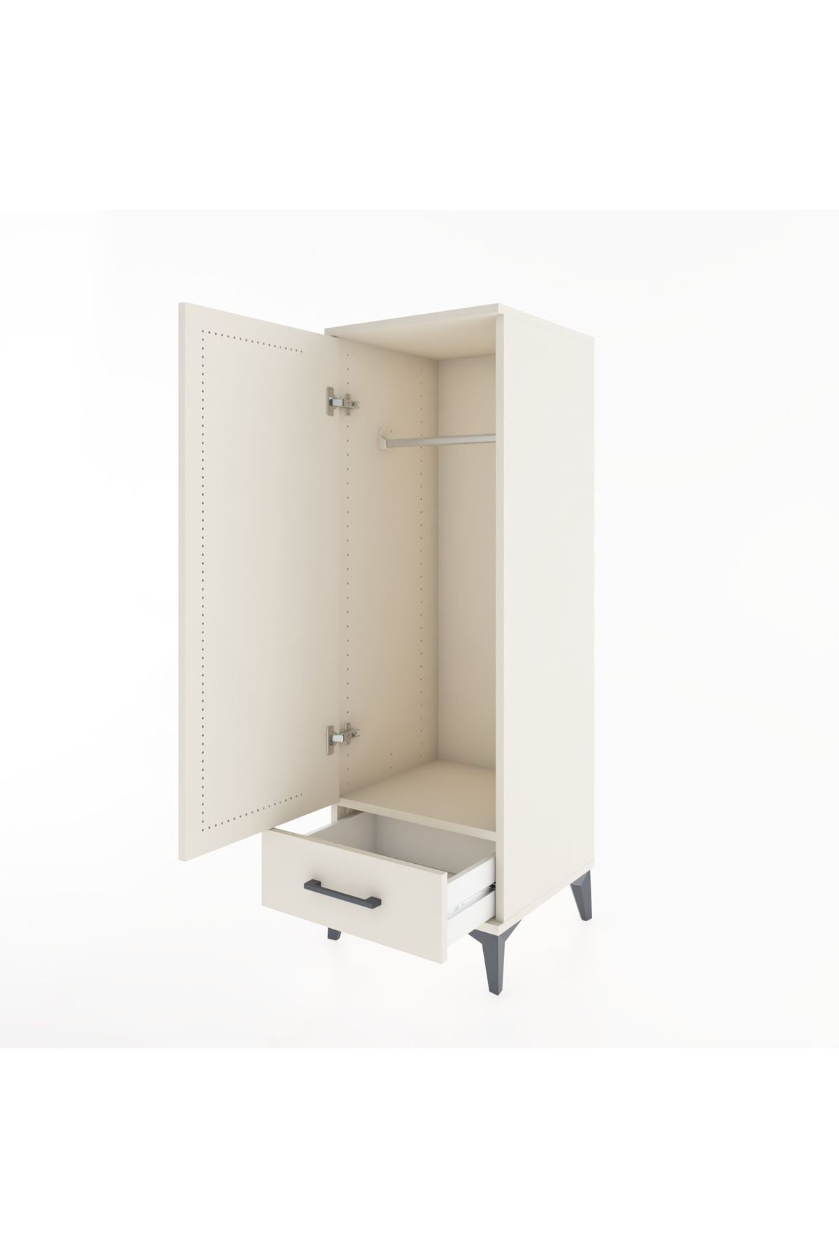 Hyperion Dolap Tek Raflı Tek Çekmeceli Tek Askılı 44x44x134 Aytaşı-Aytaşı