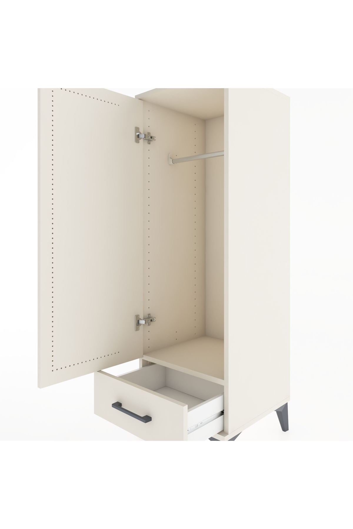 Hyperion Dolap Tek Raflı Tek Çekmeceli Tek Askılı 44x44x134 Aytaşı-Aytaşı