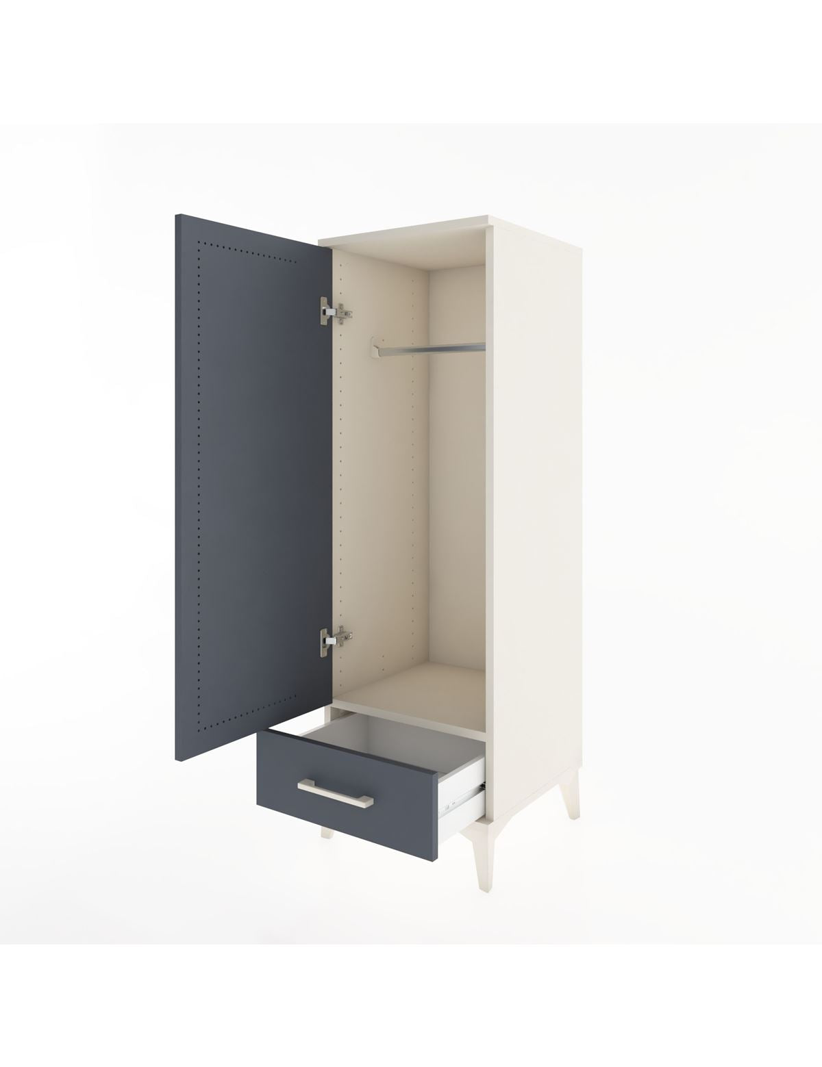 Hyperion Dolap Tek Raflı Tek Çekmeceli Tek Askılı 44x44x134 - S49M072V2B