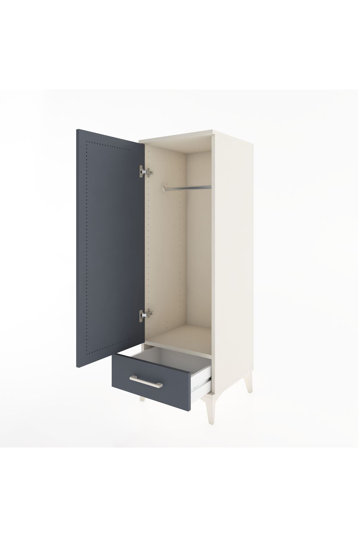 Hyperion Dolap Tek Raflı Tek Çekmeceli Tek Askılı 44x44x134