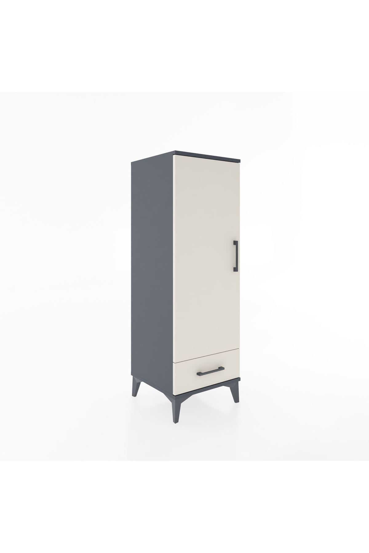 Hyperion Dolap Tek Raflı Tek Çekmeceli Tek Askılı 44x44x134 Antrasit-Aytaşı
