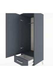 Hyperion Dolap Tek Raflı Tek Çekmeceli Tek Askılı 44x44x134 Antrasit-Antrasit