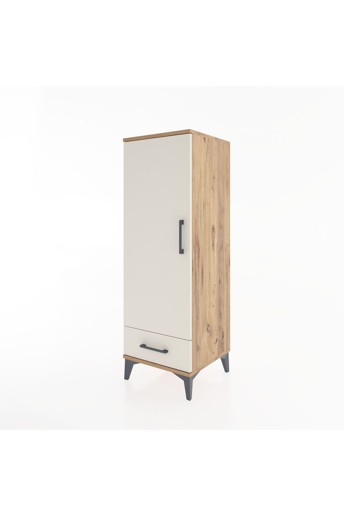 Hyperion Dolap Tek Raflı Tek Çekmeceli Tek Askılı 44x44x134 Çam-Aytaşı