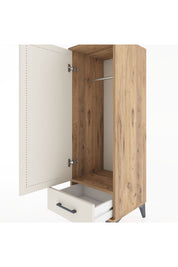 Hyperion Dolap Tek Raflı Tek Çekmeceli Tek Askılı 44x44x134 Çam-Aytaşı