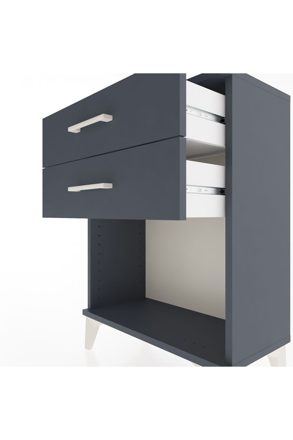 Arges Komodin 4 Çekmeceli 60x30x80 Antrasit-Antrasit