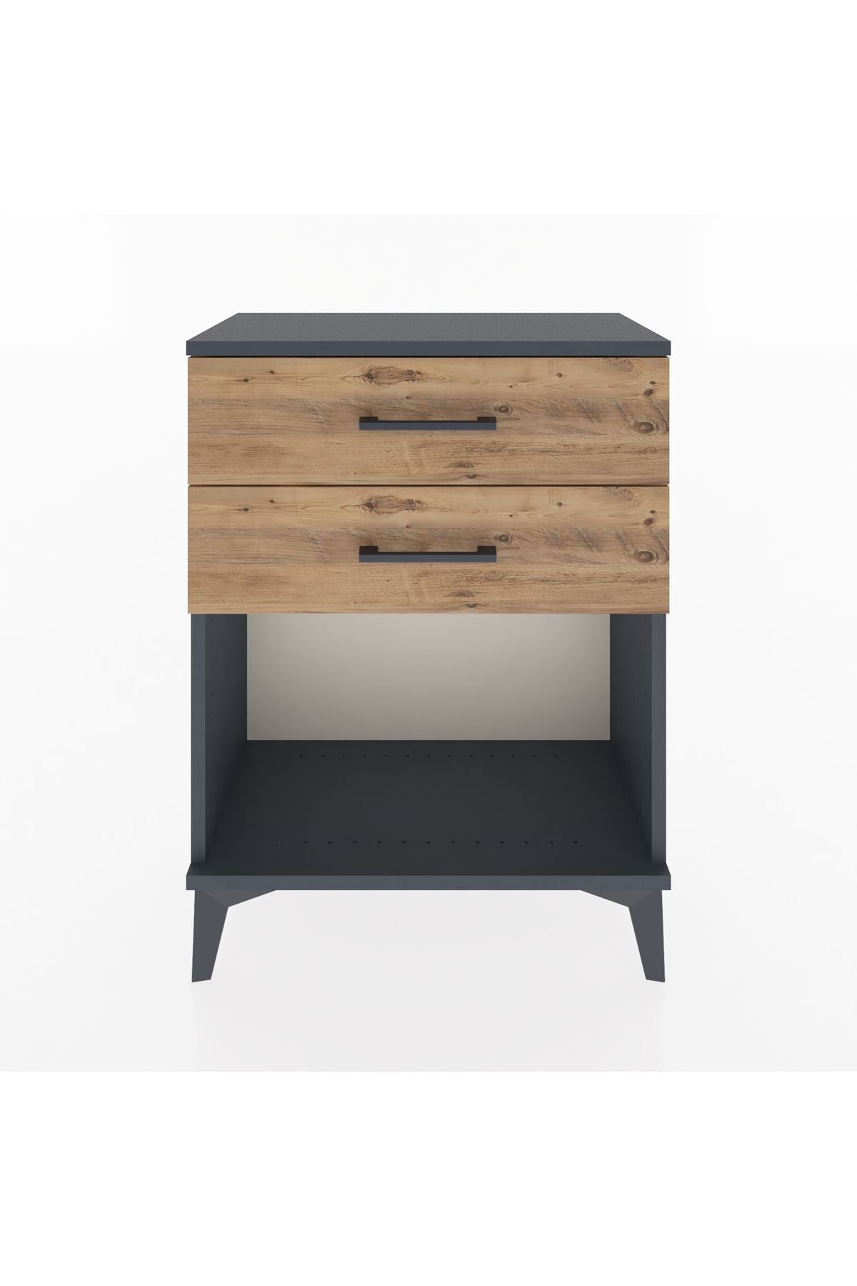 Arges Komodin 4 Çekmeceli 60x30x80 Antrasit-Çam