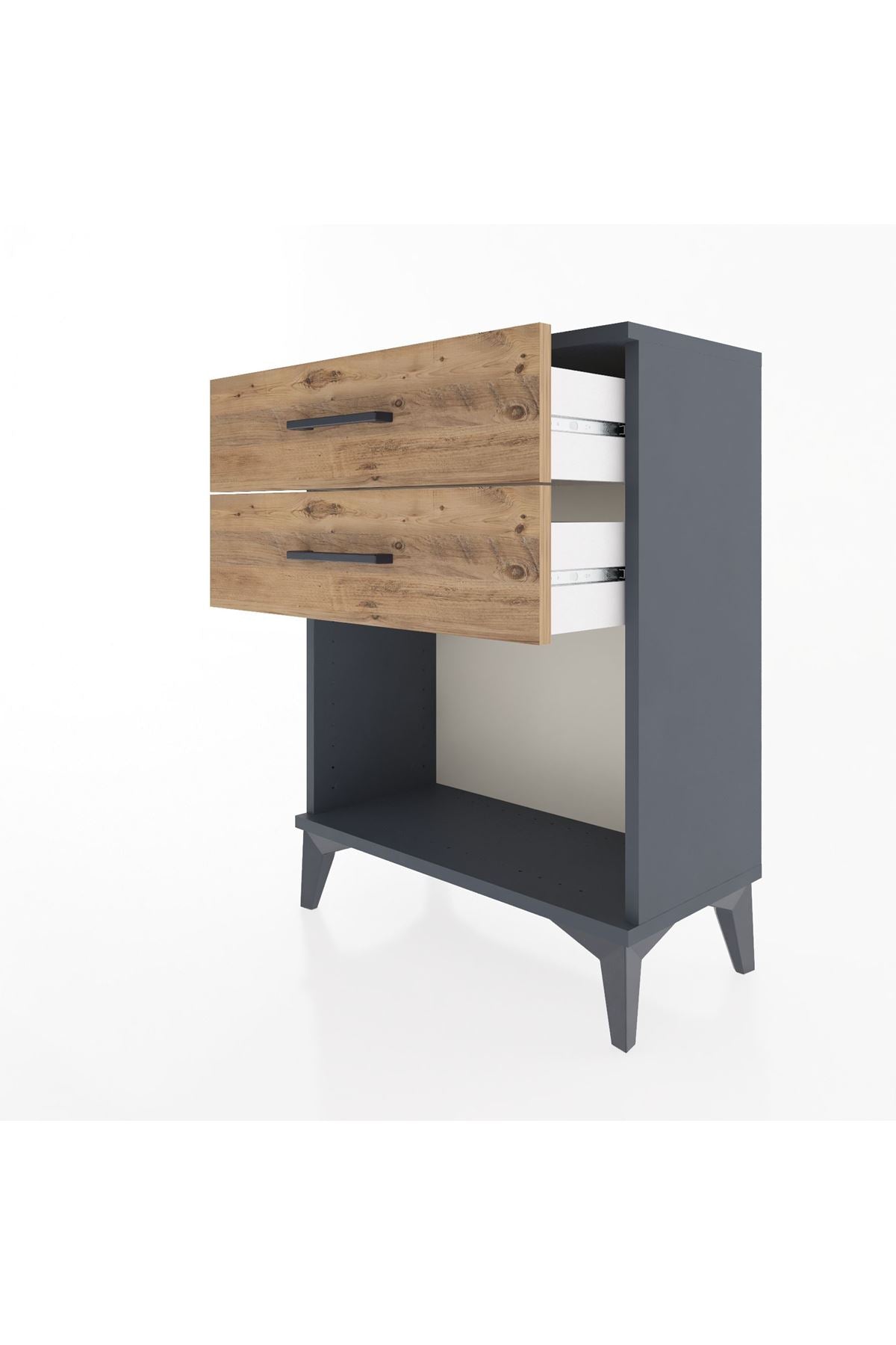 Arges Komodin 4 Çekmeceli 60x30x80 Antrasit-Çam