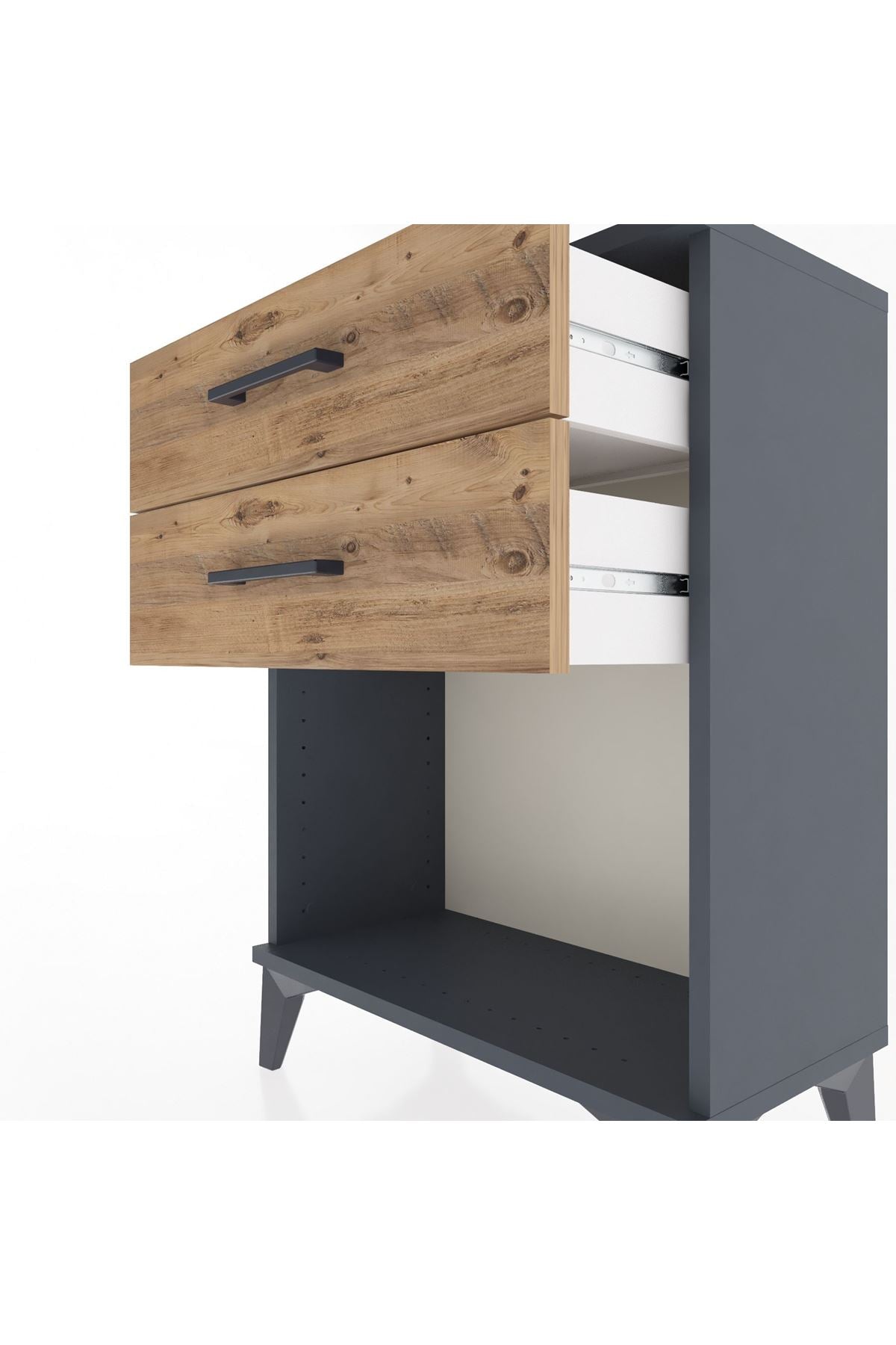 Arges Komodin 4 Çekmeceli 60x30x80 Antrasit-Çam