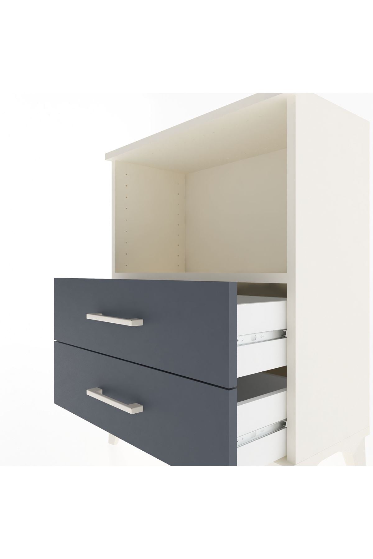 Arges Komodin 2 Çekmeceli 60x30x80 Aytaşı-Antrasit