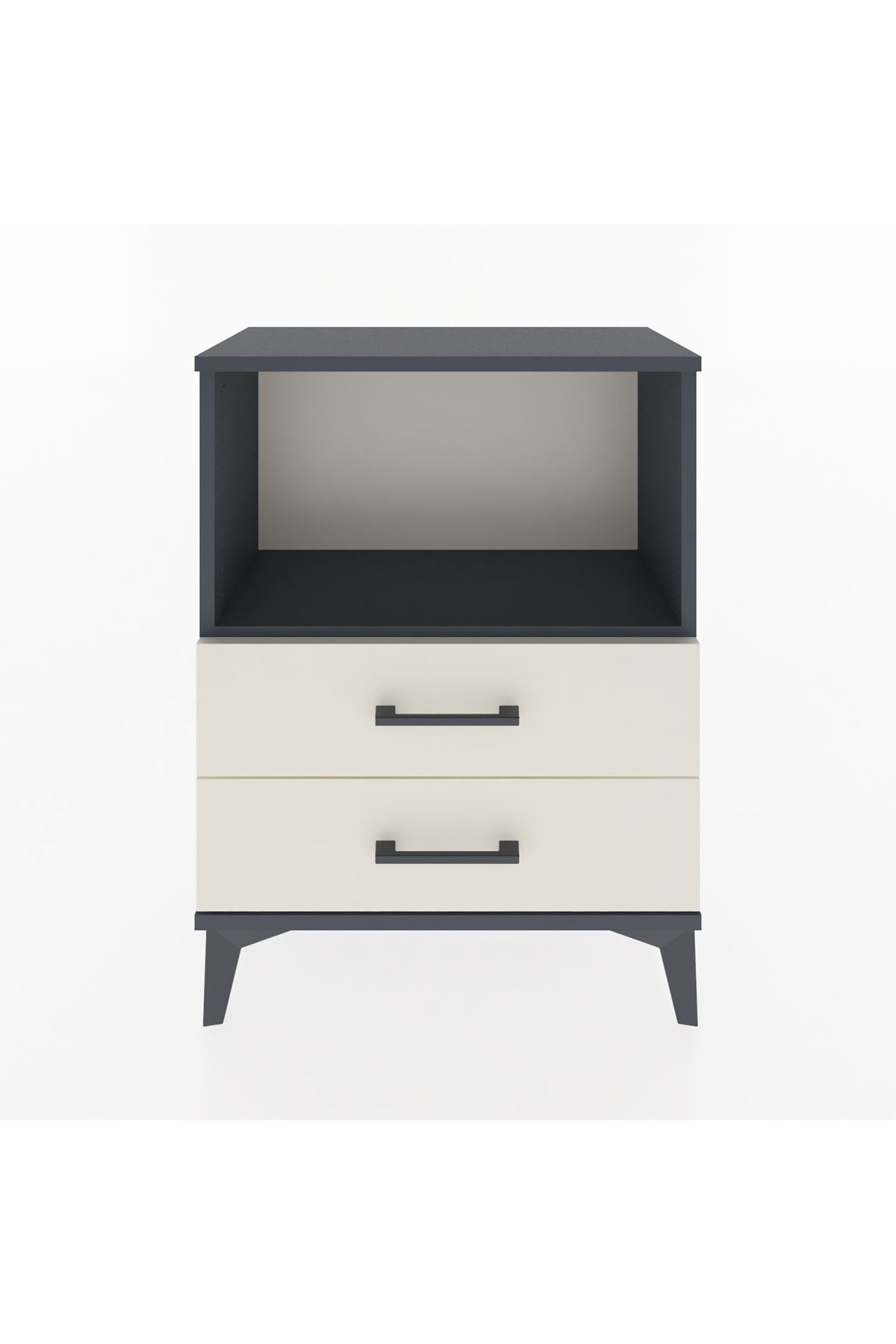 Arges Komodin 2 Çekmeceli 60x30x80 Antrasit-Aytaşı