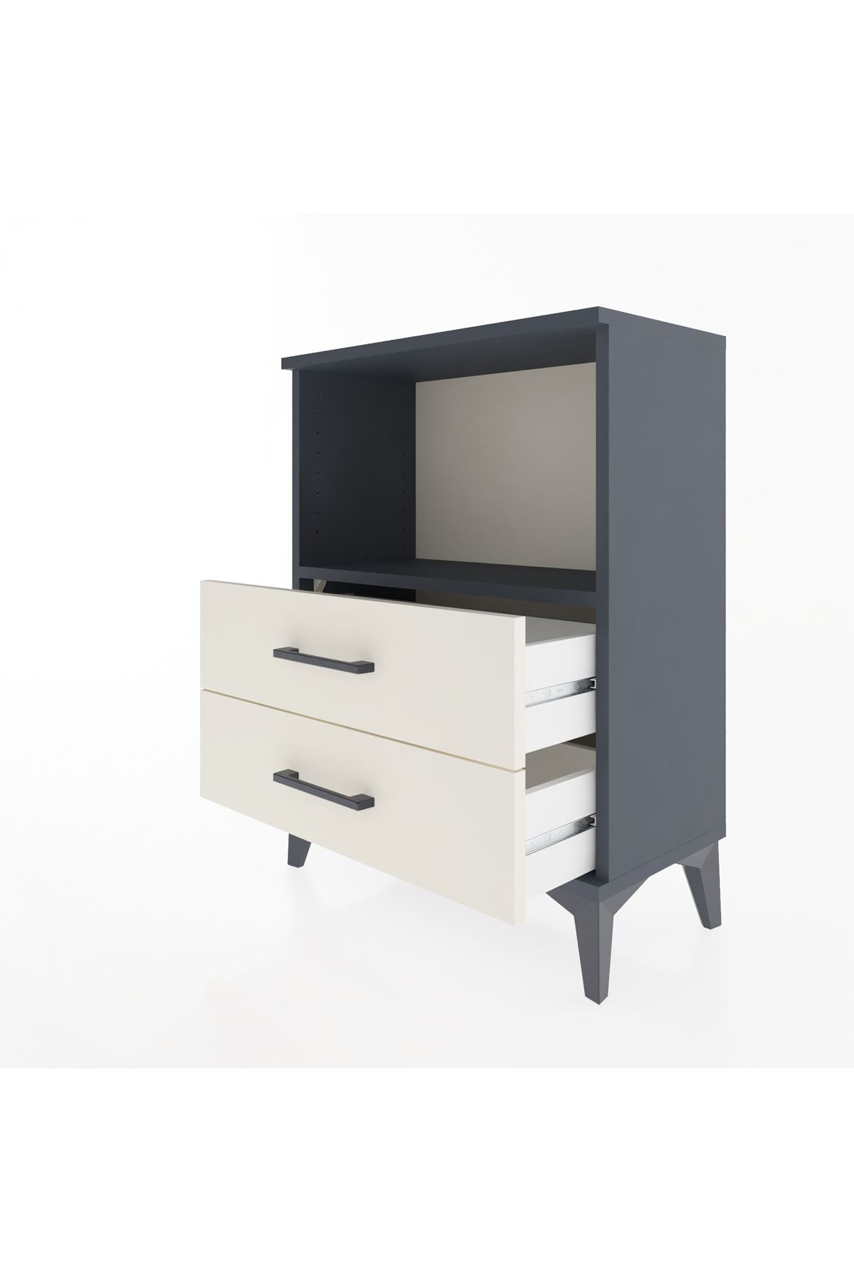 Arges Komodin 2 Çekmeceli 60x30x80 Antrasit-Aytaşı