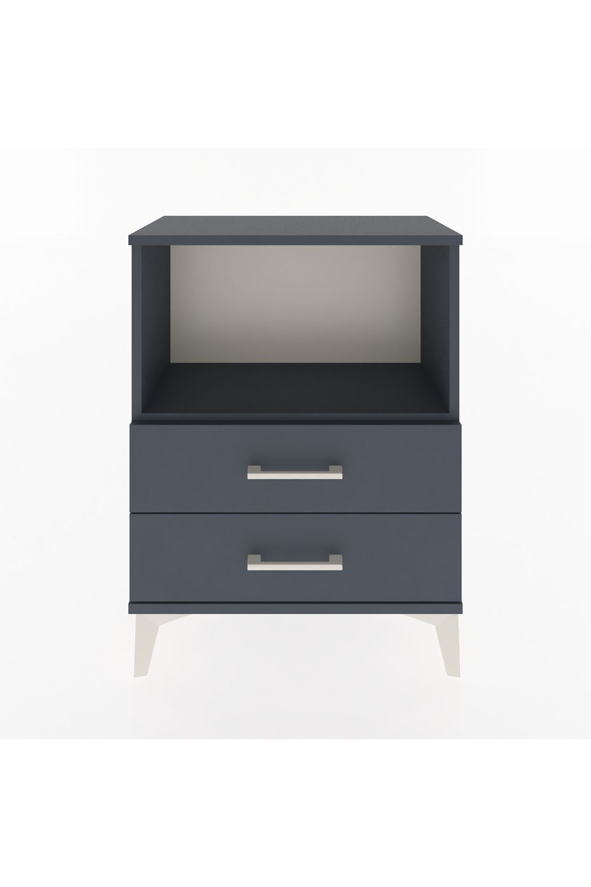 Arges Komodin 2 Çekmeceli 60x30x80 Antrasit-Antrasit