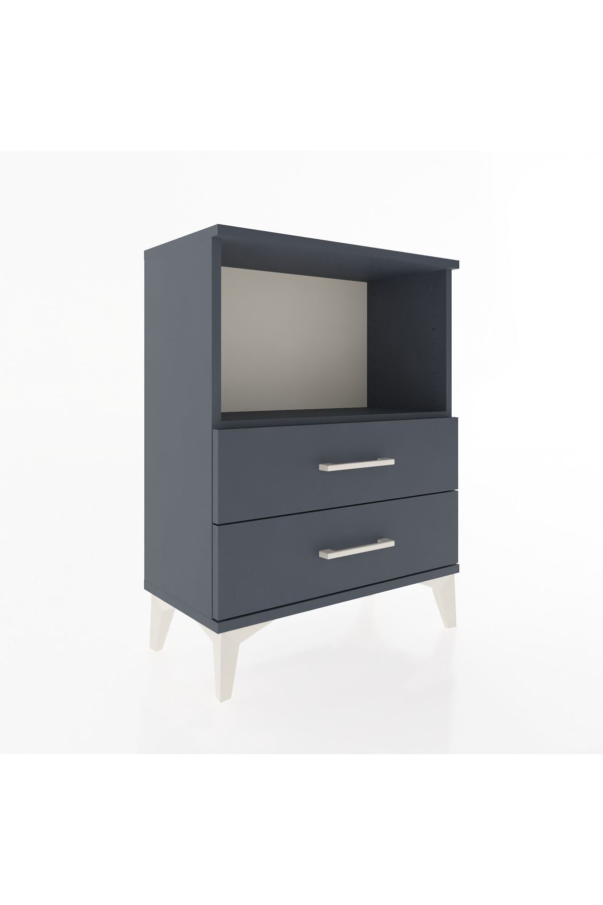 Arges Komodin 2 Çekmeceli 60x30x80 Antrasit-Antrasit