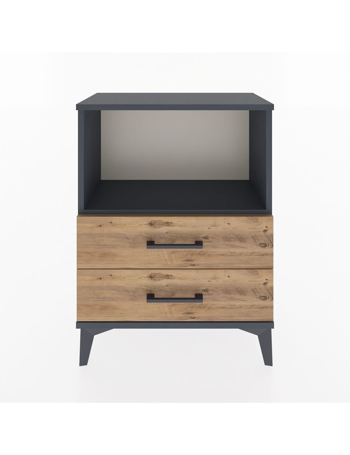 Arges Komodin 2 Çekmeceli 60x30x80 Antrasit-Çam