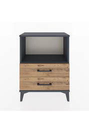 Arges Komodin 2 Çekmeceli 60x30x80 Antrasit-Çam