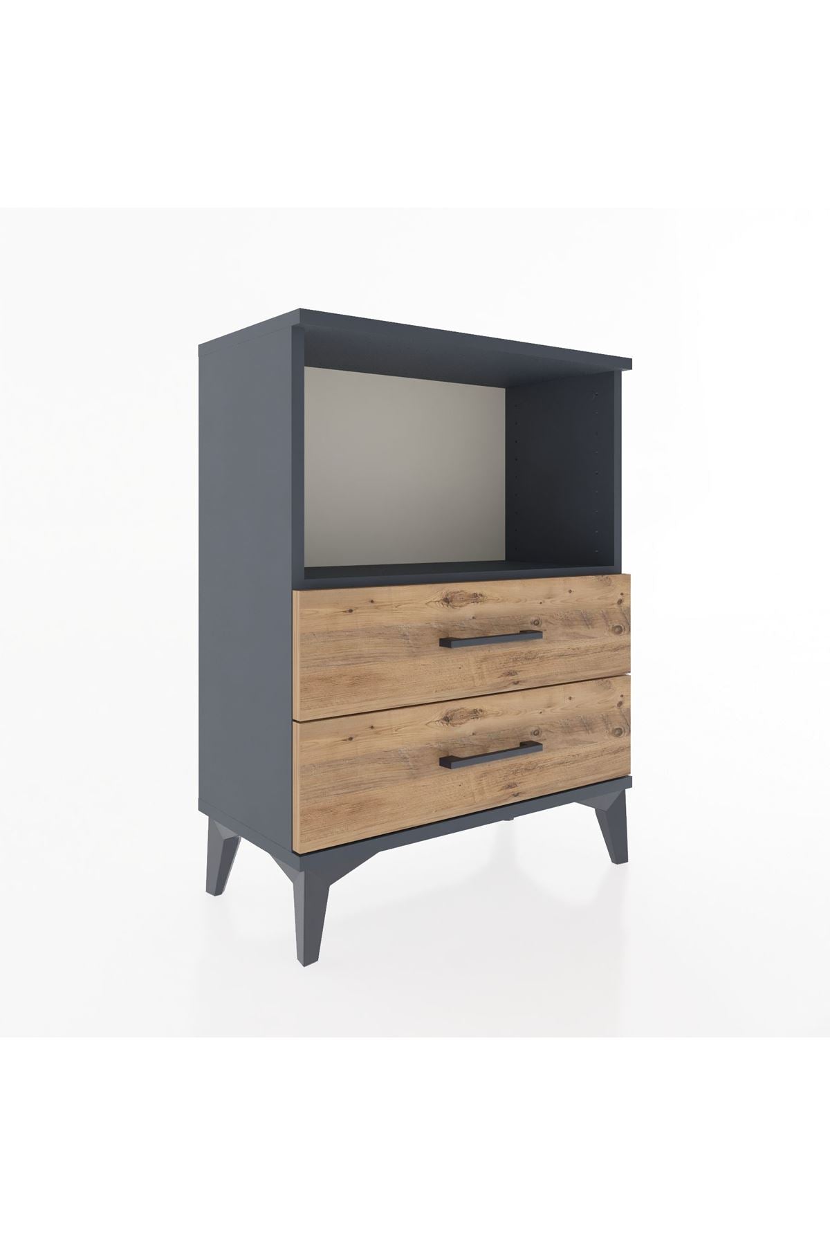 Arges Komodin 2 Çekmeceli 60x30x80 Antrasit-Çam