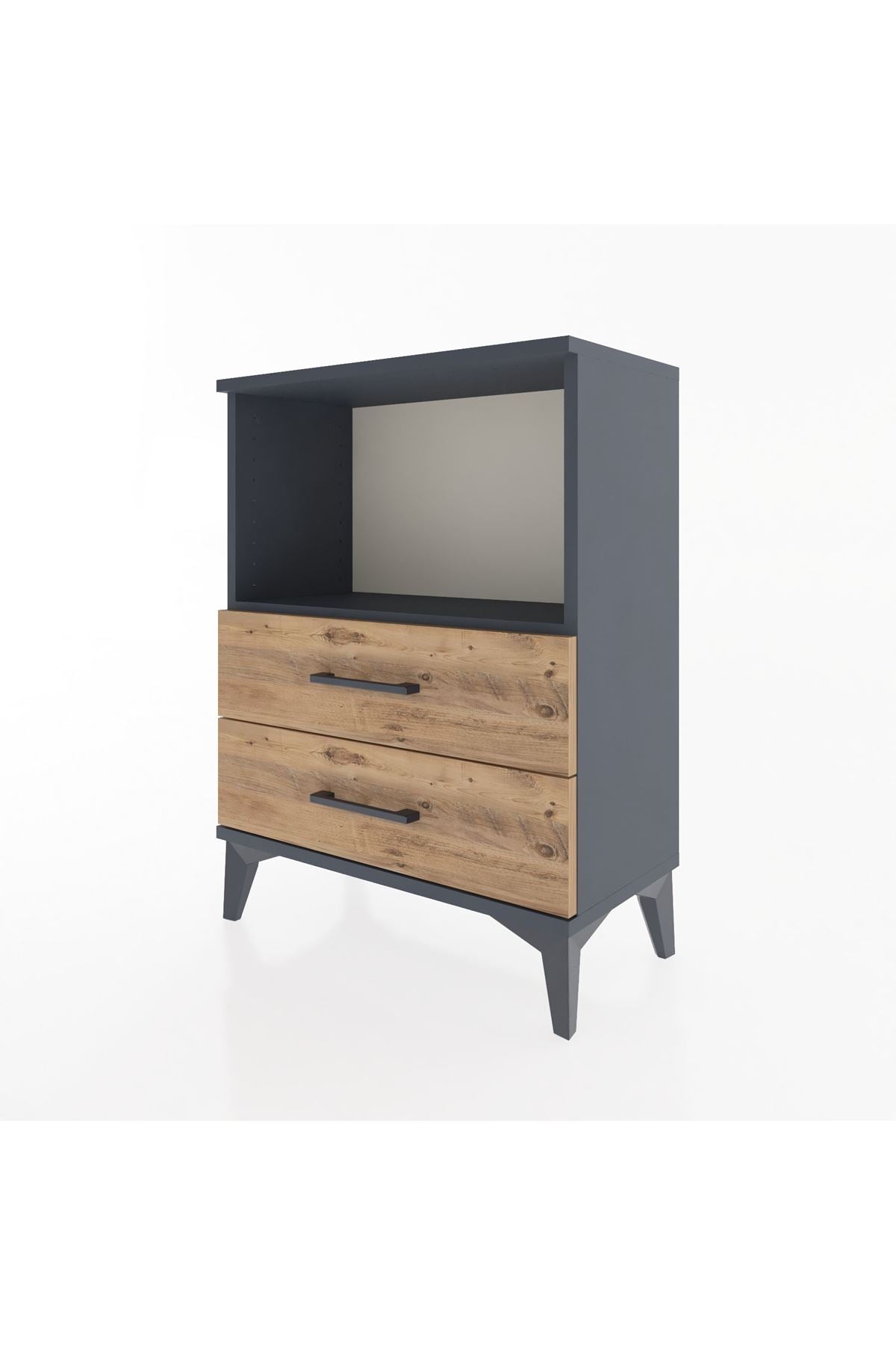 Arges Komodin 2 Çekmeceli 60x30x80 Antrasit-Çam