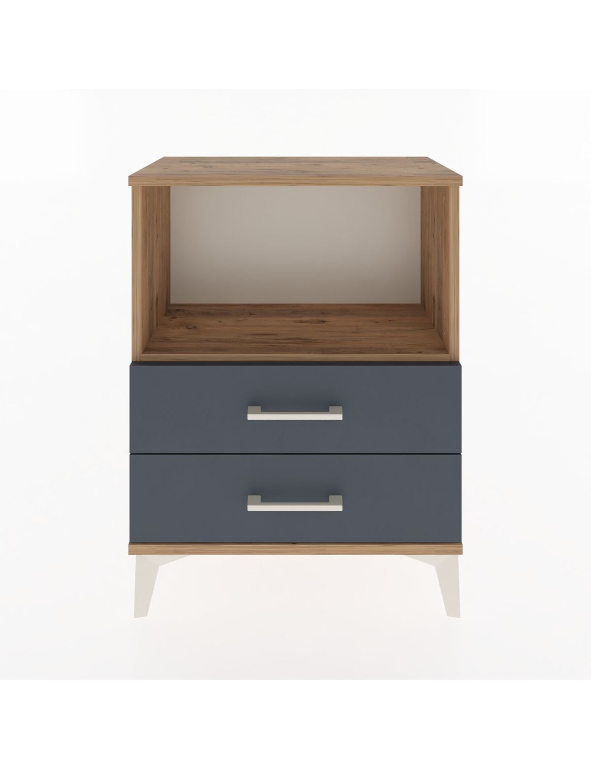 Arges Komodin 2 Çekmeceli 60x30x80 Çam-Antrasit