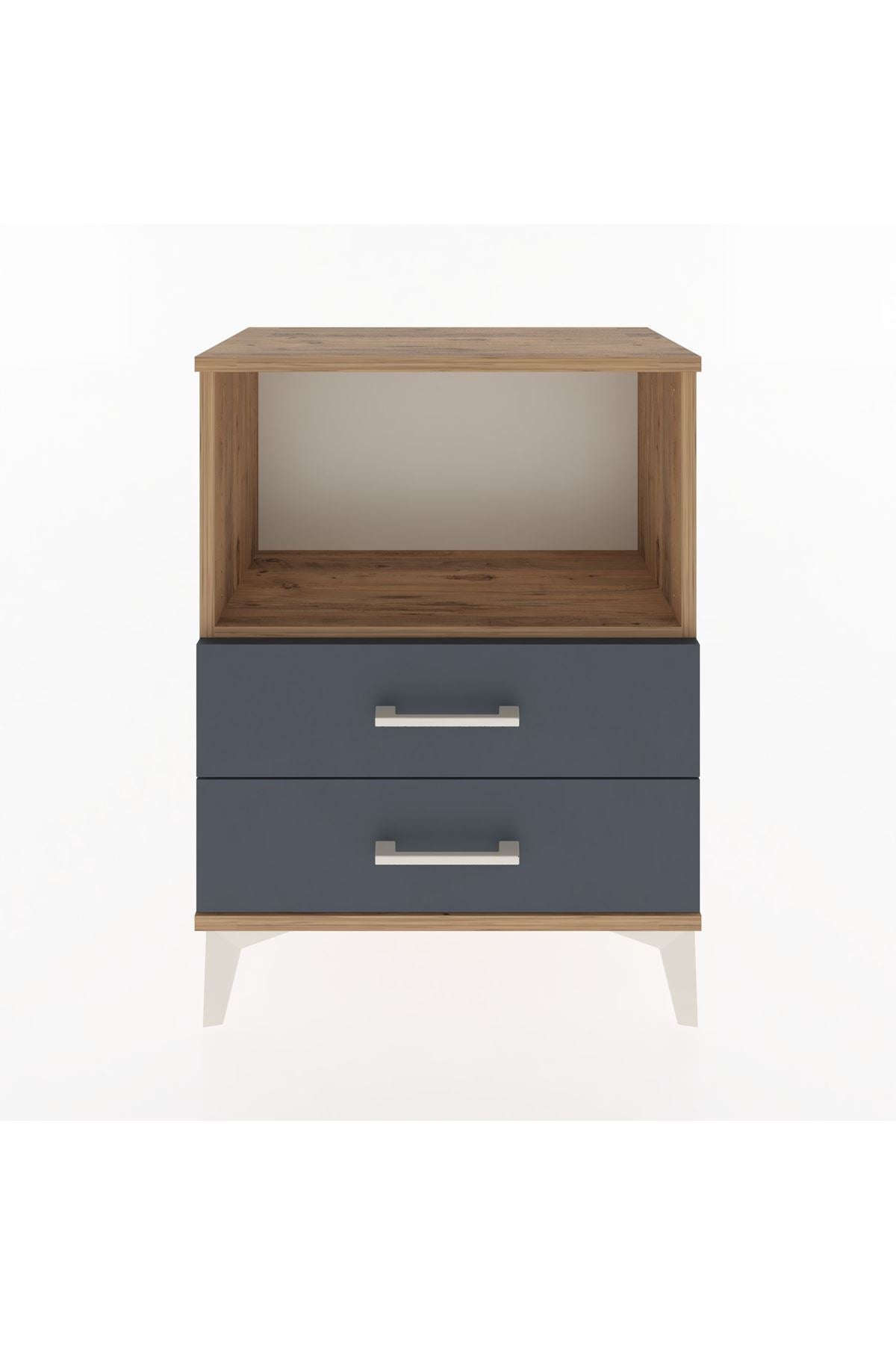 Arges Komodin 2 Çekmeceli 60x30x80 Çam-Antrasit