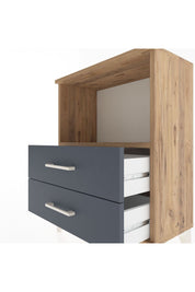 Arges Komodin 2 Çekmeceli 60x30x80 Çam-Antrasit