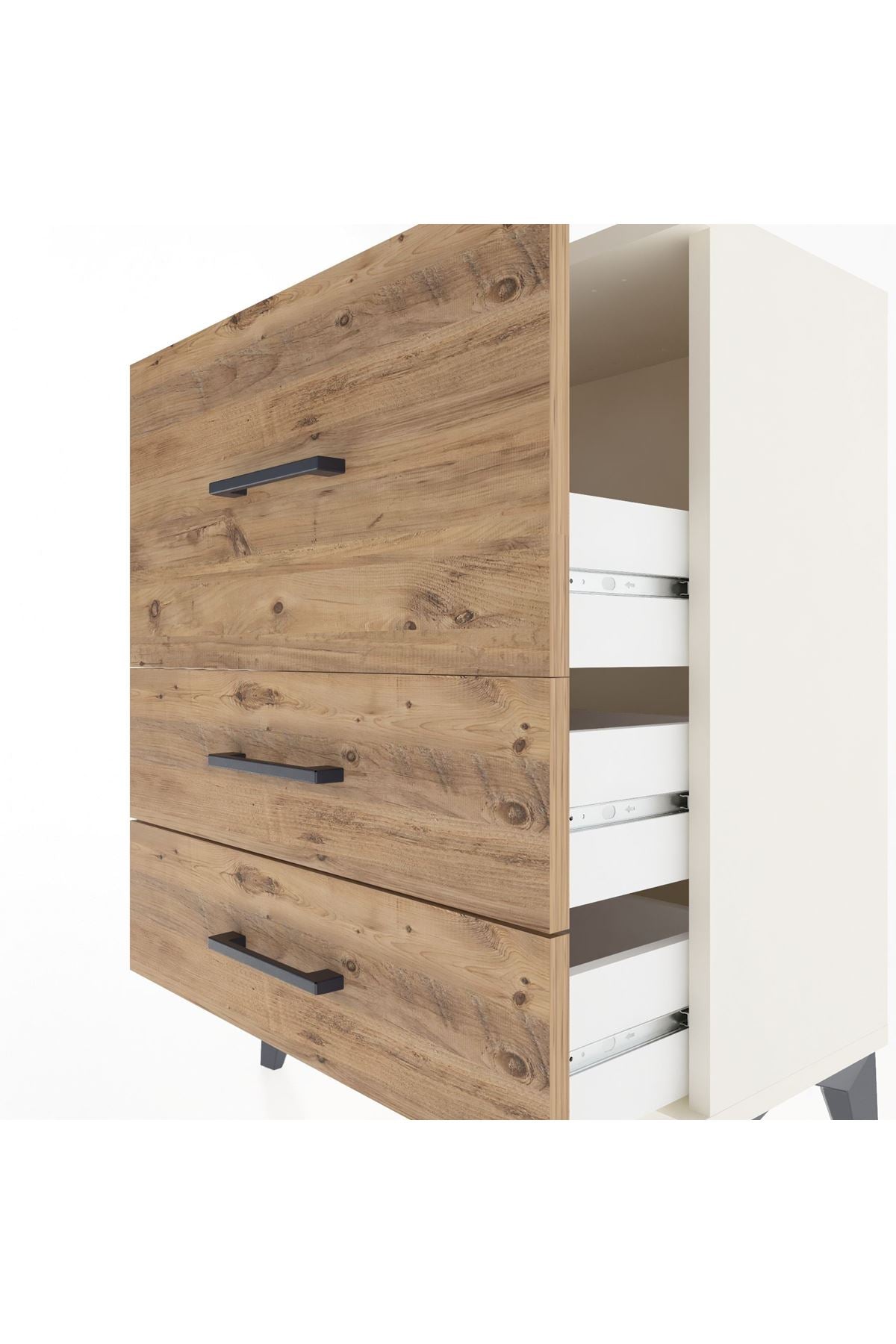 Arges Komodin Tek Raflı 2 Çekmeceli 60x30x80 Aytaşı-Çam