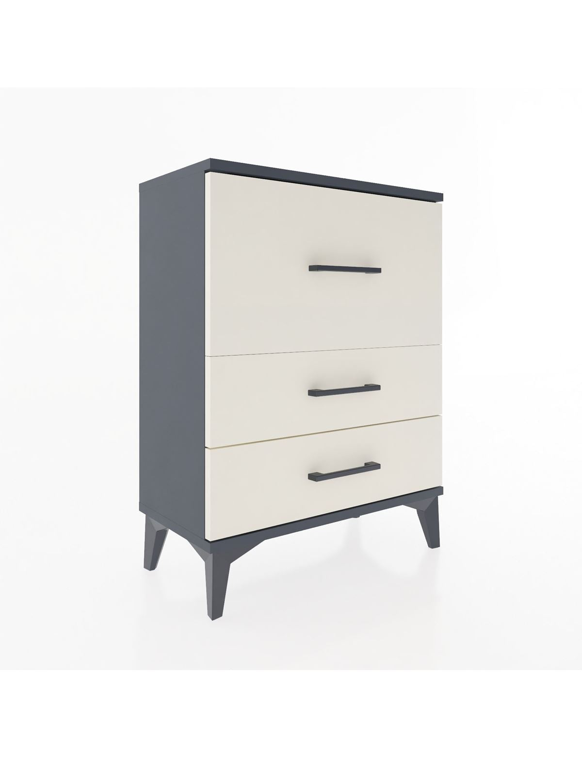 Arges Komodin Tek Raflı 2 Çekmeceli 60x30x80 Antrasit-Aytaşı