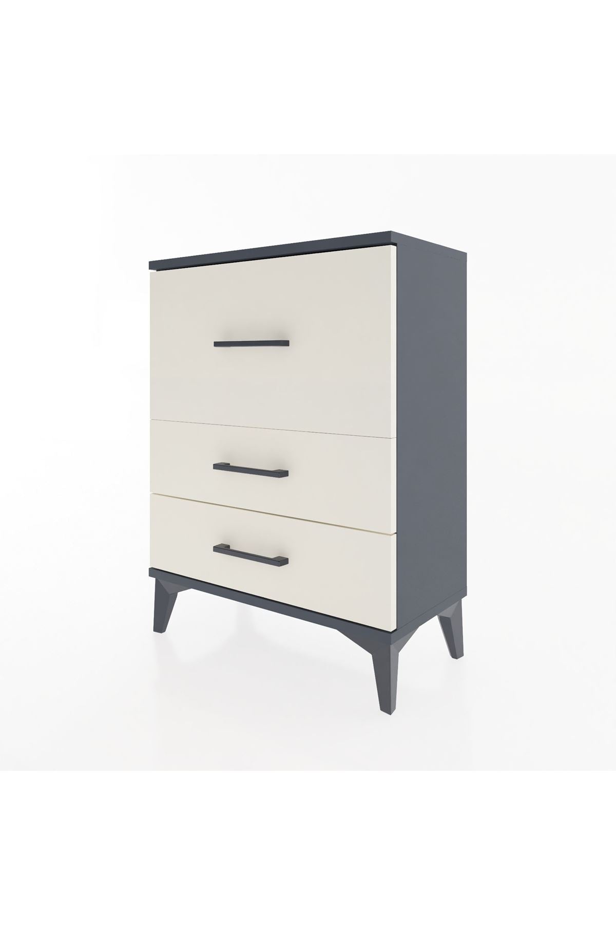 Arges Komodin Tek Raflı 2 Çekmeceli 60x30x80 Antrasit-Aytaşı