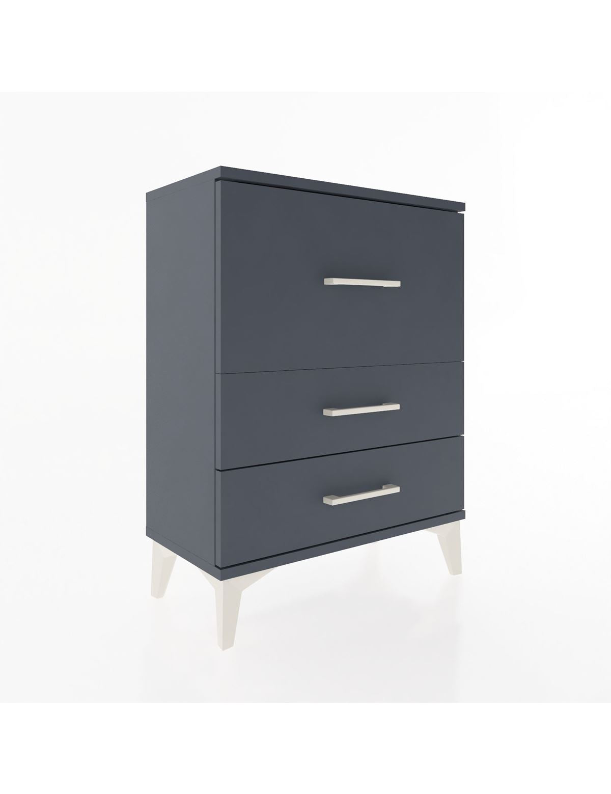 Arges Komodin Tek Raflı 2 Çekmeceli 60x30x80 Antrasit-Antrasit