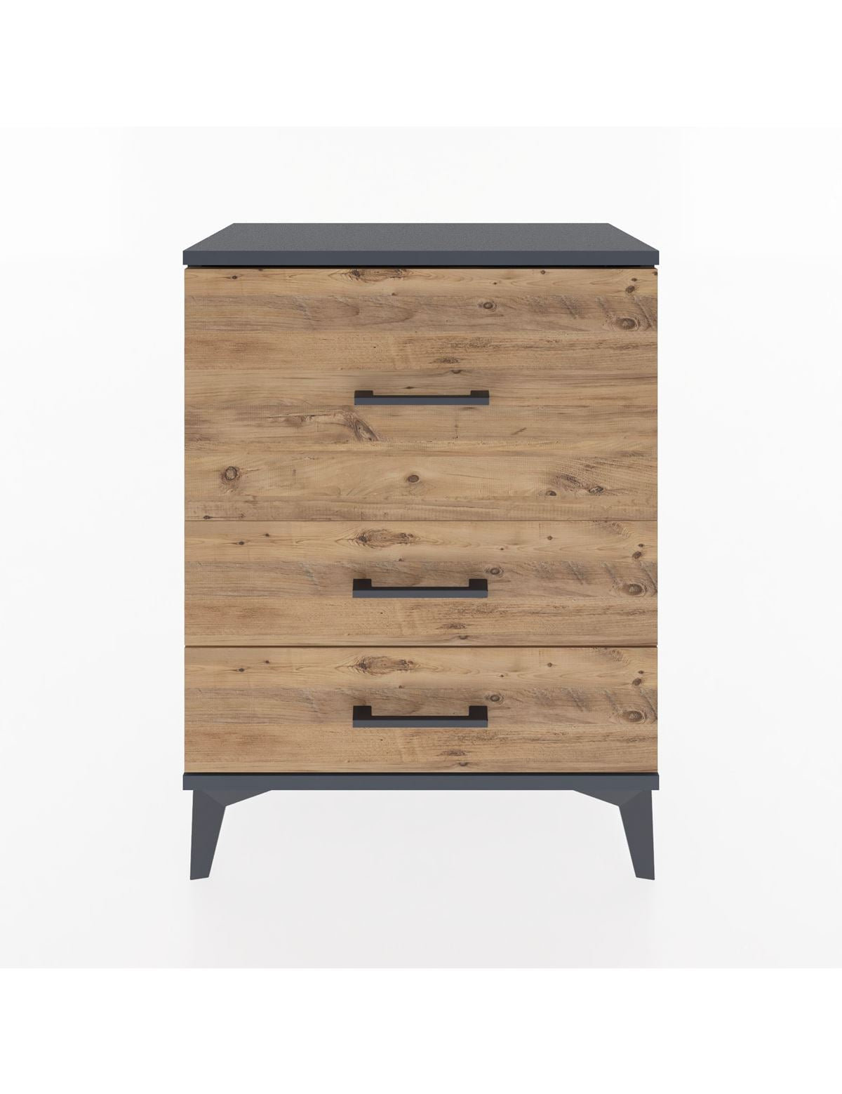 Arges Komodin Tek Raflı 2 Çekmeceli 60x30x80 Antrasit-Çam