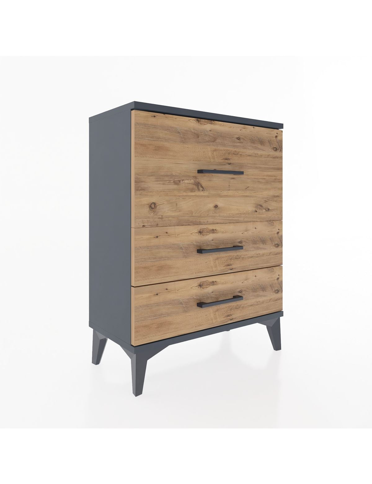 Arges Komodin Tek Raflı 2 Çekmeceli 60x30x80 Antrasit-Çam