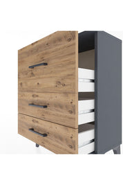 Arges Komodin Tek Raflı 2 Çekmeceli 60x30x80 Antrasit-Çam