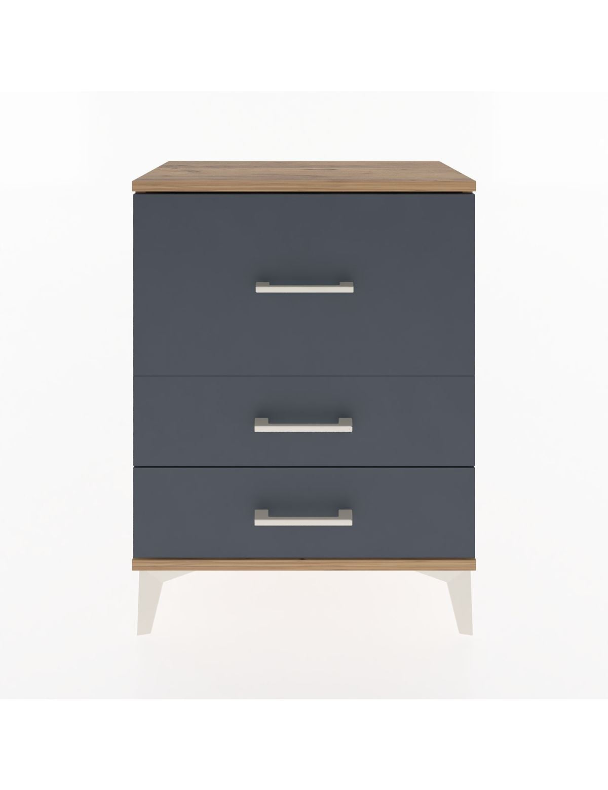 Arges Komodin Tek Raflı 2 Çekmeceli 60x30x80 Çam-Antrasit