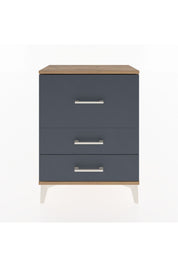 Arges Komodin Tek Raflı 2 Çekmeceli 60x30x80 Çam-Antrasit