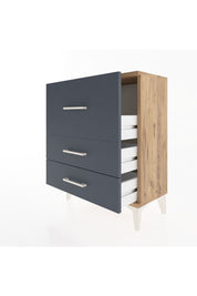 Arges Komodin Tek Raflı 2 Çekmeceli 60x30x80 Çam-Antrasit